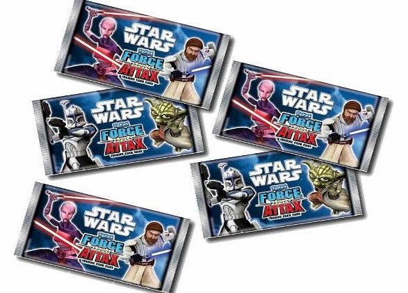 Diverse Force Attax, Star Wars, Trading Card Booster, 5 Booster Packs (German Language)