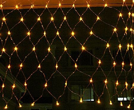 dizauL 120 Led Net Mesh Fairy String Light Christmas Wedding Party Fairy String Lights with 8 Function Controller- Decorative Fairy Lights Twinkle Lighting, Warm White