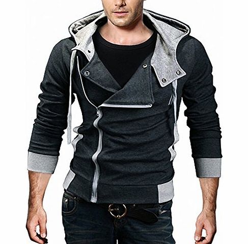 DJT Mens Boys Cartoon Character Premium Costume Slim T shirt Sweatshirt Jumper Pullover Jacket Gray Grey Size M