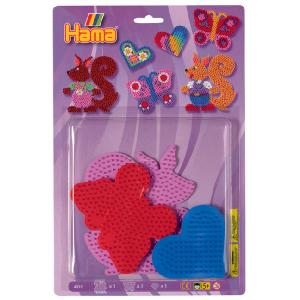 Hama Beads Squirrel Small Heart And Butterfly Pegboard Blister Pack