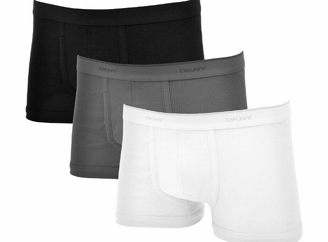 DKNY 3 Pair Pack DKNY Mens Classic Boxer Shorts Briefs Trunks - White/Grey/Black - L