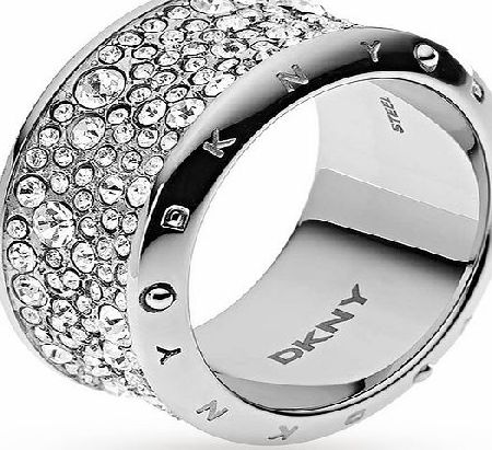 DKNY Ladies Jewellery, Clear Crystal Stone Ring.