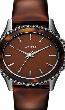 DKNY Ladies Tortoise Shell Leather Strap Watch NY8705