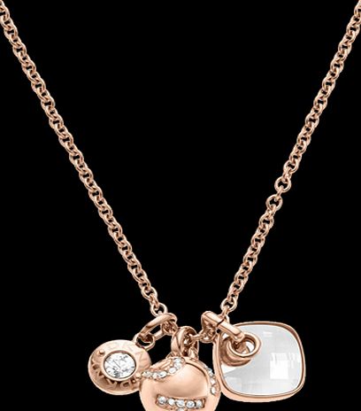 DKNY Logo Rose Gold Coloured Charming Necklace