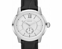 DKNY Mens Casual Black Leather Watch