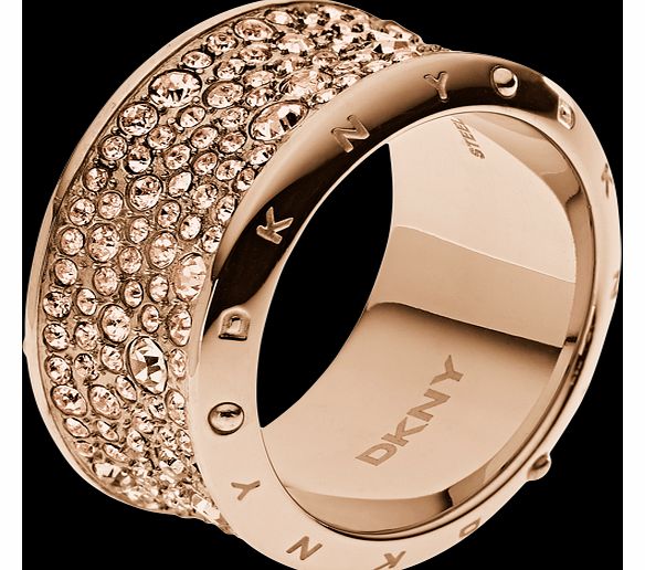 DKNY Sparkle PVD Rose Gold Plated Ring - Ring