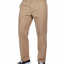 Khaki cotton slim-fit trousers