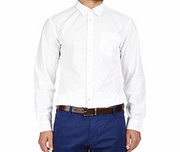 White cotton long-sleeved shirt