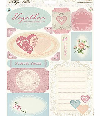 Docrafts Papermania Vintage Notes A4 Die Cut Toppers, Icons