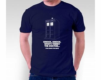 Doctor Who Knock Knock Navy T-Shirt Large ZT