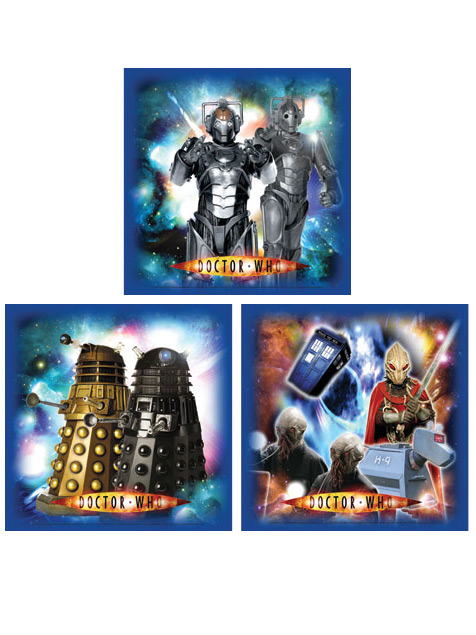 Doctor Who Wall Stickers Art Squares 3 large pieces Dr