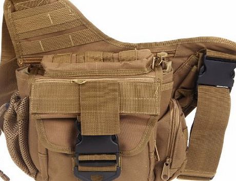 dodocool 600D Nylon Molle Tactical Shoulder Strap Bag Military Push Pack Belt Pouch Travel Backpack Camera Money Utility Bag (Black)