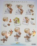 A4 3D step by step Morehead Christmas decoupage sheet - cute boy and girl