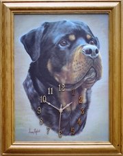 Dog Rottweiler clock