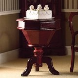 Octagonal Sewing Table with Hinged Lid 1/12th Scale