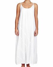White cotton pleat long nightgown
