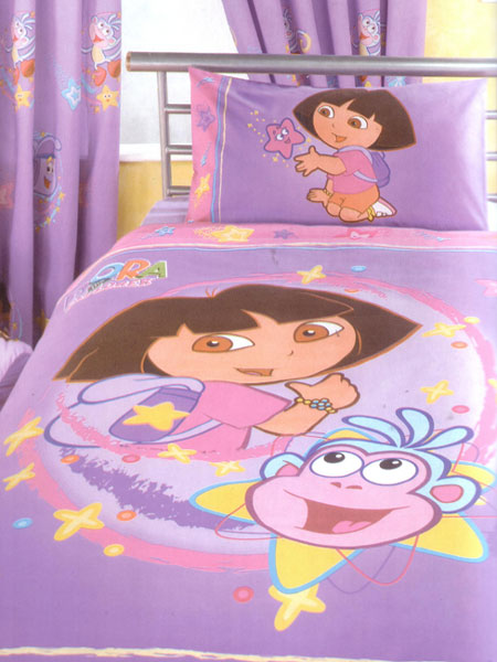 Dora the Explorer Duvet Cover and Pillowcase Panel Swirl Design Bedding - Great Low Price