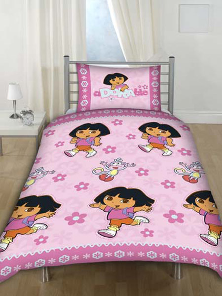 Duvet Cover and Pillowcase Pink Flowers Design Bedding - SPECIAL LOW PRICE