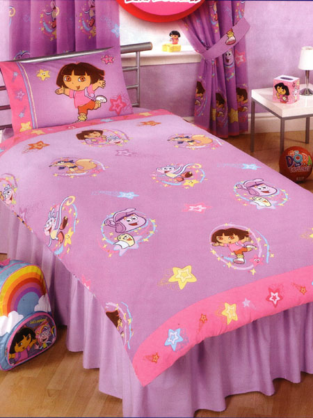 Dora the Explorer Duvet Cover and Pillowcase Swirl Design Bedding - GREAT LOW PRICE