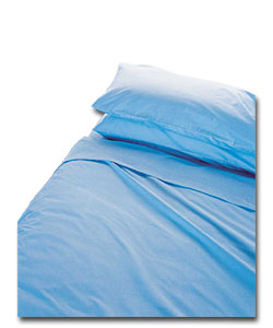 Percale Collection Double Fitted Sheet - Cornflower.