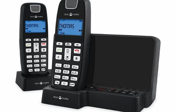 Doro Form 25 Twin DECT Cordless Phone with Answer Machine - Black