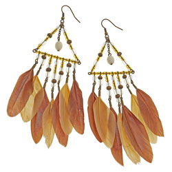 Dorothy Perkins Bead and Feather Drop Earrings