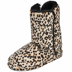 Beige leopard boots