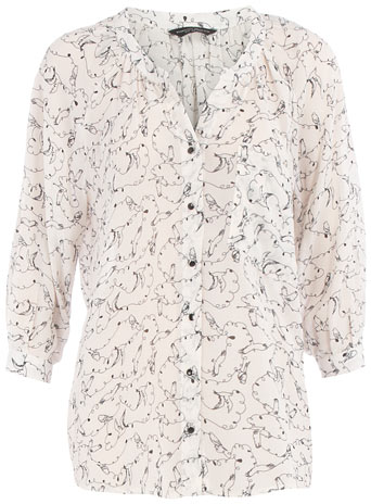 Dorothy Perkins Bird print oversize blouse DP05198600