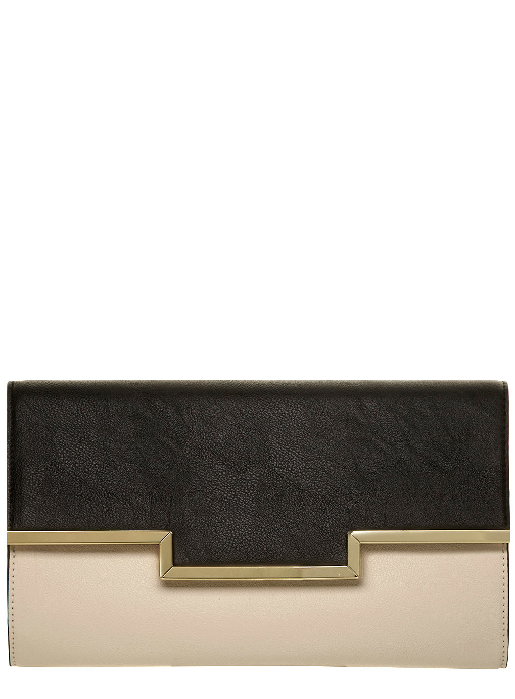 Dorothy Perkins Black and cream stepped clutch 18341832