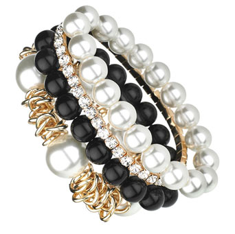 Dorothy Perkins Black and pearl bracelet pack