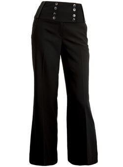 Dorothy Perkins Black button wide leg trousers