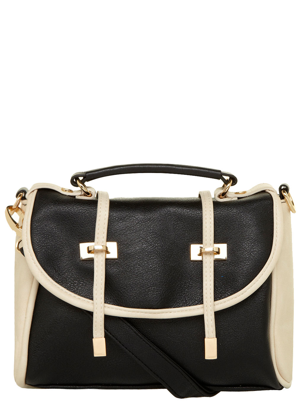 Black/cream mini satchel 18342630