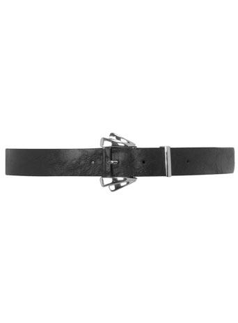 Black deco buckle waist belt