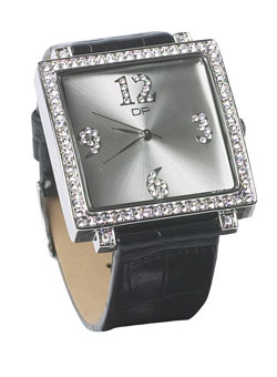 Dorothy Perkins Black diamante watch