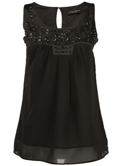 Dorothy Perkins Black embroidered top