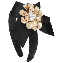Black flower headband