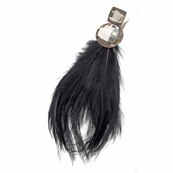 Dorothy Perkins Black jewel feather clip