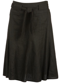 Dorothy Perkins Black linen tie skirt