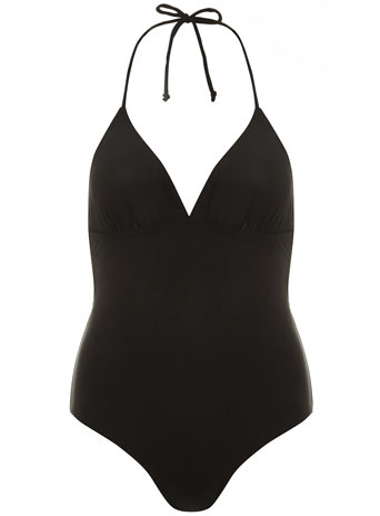 Dorothy Perkins Black low V back swimsuit DP06935210
