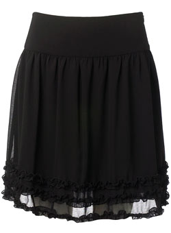 Dorothy Perkins Black mini ruffle skirt