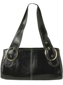 Black oval buckle bag