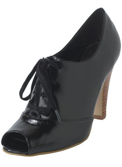 Dorothy Perkins Black peep toe lace up shoe