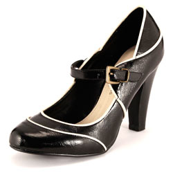 Dorothy Perkins Black piped bar shoes
