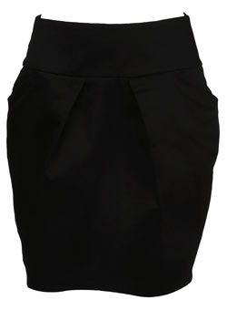 Dorothy Perkins Black pleat detail tulip skirt