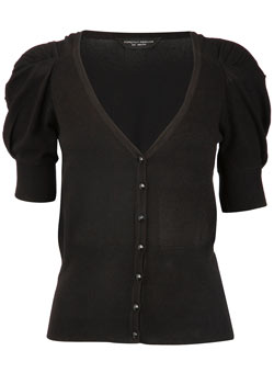 Black pleat shoulder cardigan
