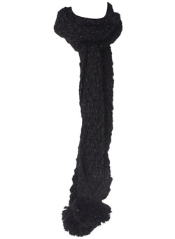 Black pom pom scarf