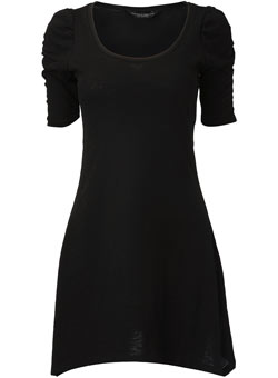 Dorothy Perkins Black ruched sleeve tunic top