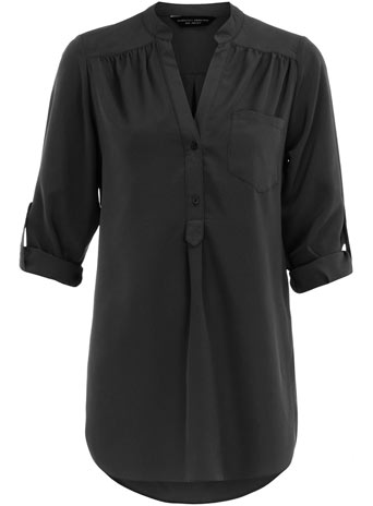 Dorothy Perkins Black tab pocket blouse DP05202700