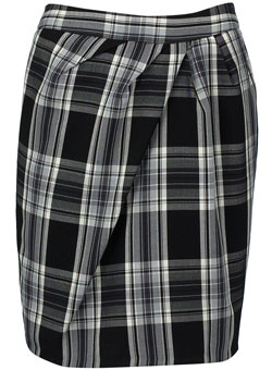 Dorothy Perkins Black/white check tulip skirt