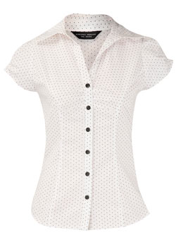 Dorothy Perkins Black/white dot pleat shirt